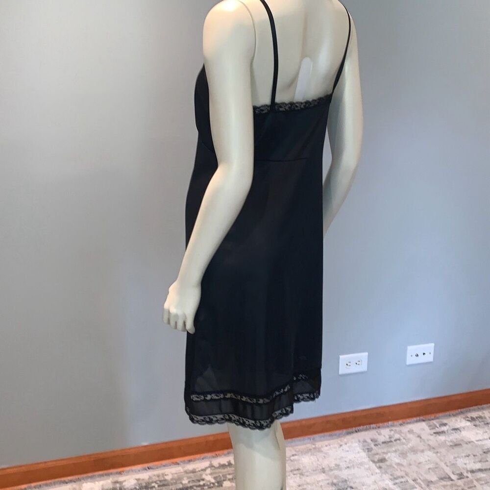 Vintage Slip Dress Black Lace Lingerie Sliperfection Nylon Tricot Antron III‎ - Picture 6 of 11